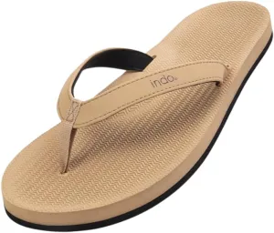 Indosole Men's ESSNTLS Vegan All-Terrain Flip Flops, [Reused Tire Sole, Natural Rubber Arch Support No-slip Footbed, Comfortable ENVRO Strap, Waterproof]