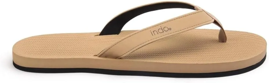 Indosole Men's ESSNTLS Vegan All-Terrain Flip Flops, [Reused Tire Sole, Natural Rubber Arch Support No-slip Footbed, Comfortable ENVRO Strap, Waterproof]