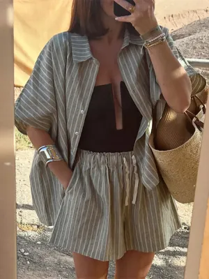 Janella | Striped Relaxed Short Set