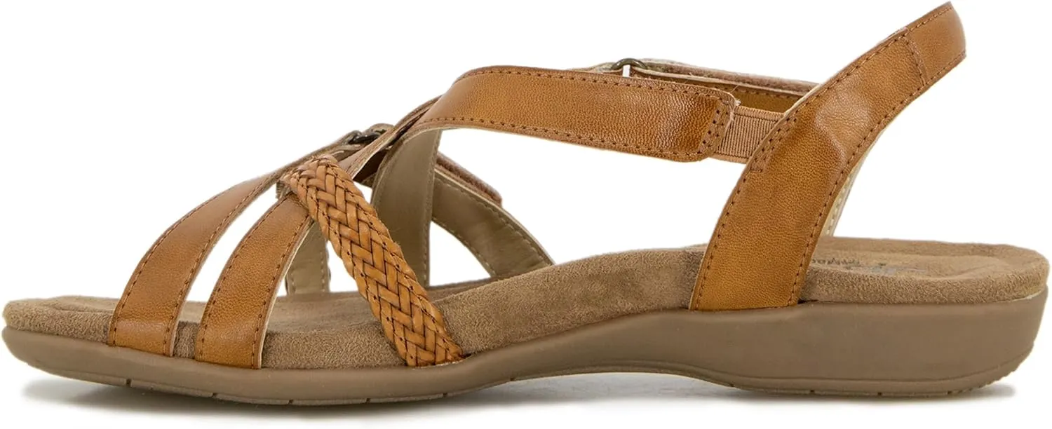 JBU Brooke Vegan Women's Comfort Casual Adjustable Ankle Strap Classic Flat Sandals