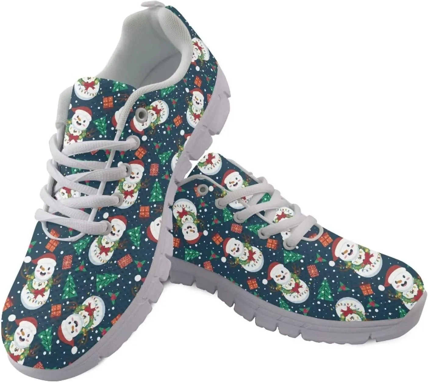 Jeiento Christmas Sneakers for Women,Womens Christmas Shoes Tennis Shoes,Holiday Shoes for Women
