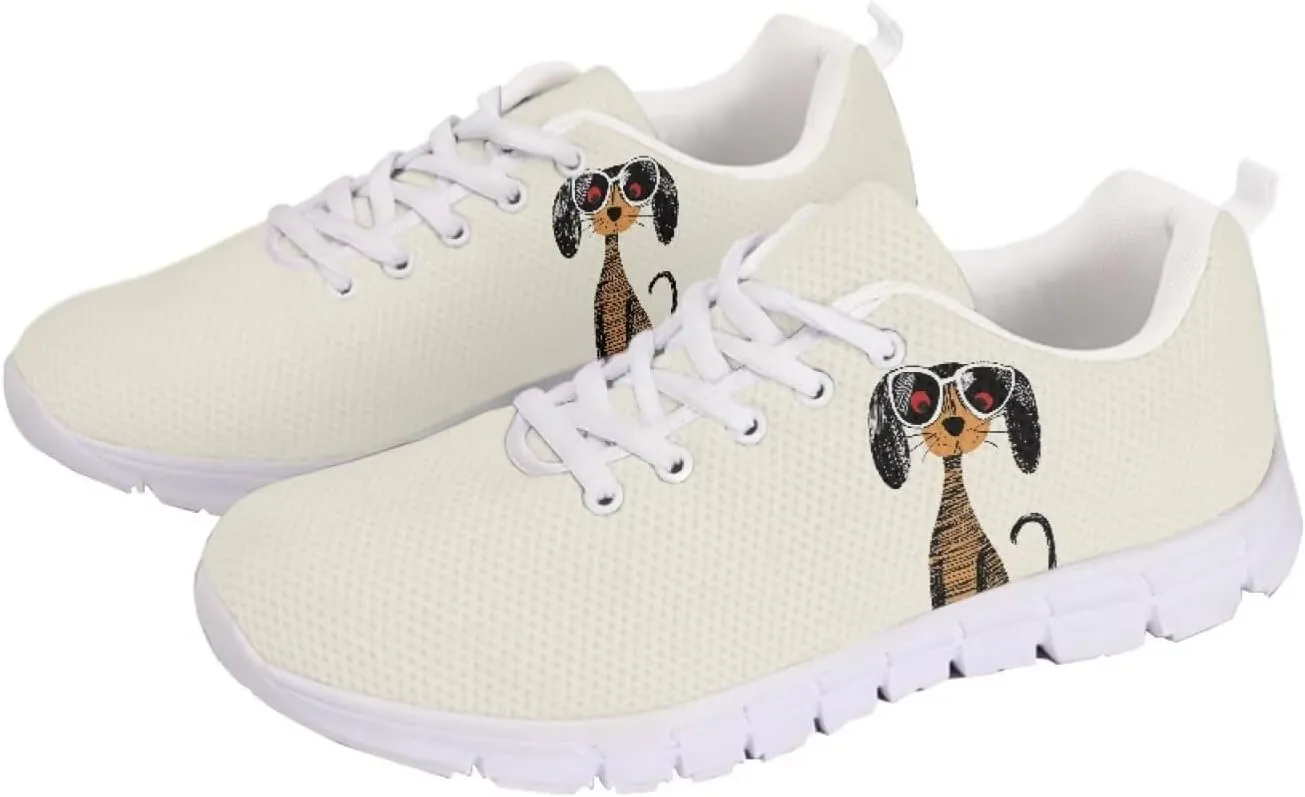 Jeiento Unisex Outdoor Running Shoes - White With Multicolor - Women, Men, Teenager - Non Slip, Breathable, Flexible - Running, Workouts - Casual, Spring, Summer, Fall