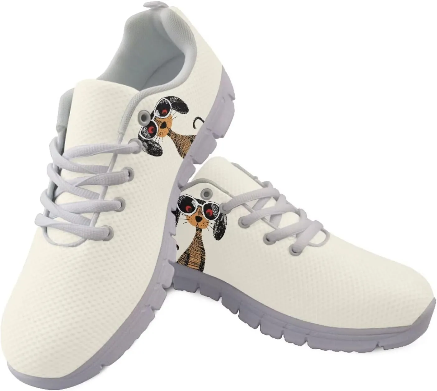 Jeiento Unisex Outdoor Running Shoes - White With Multicolor - Women, Men, Teenager - Non Slip, Breathable, Flexible - Running, Workouts - Casual, Spring, Summer, Fall