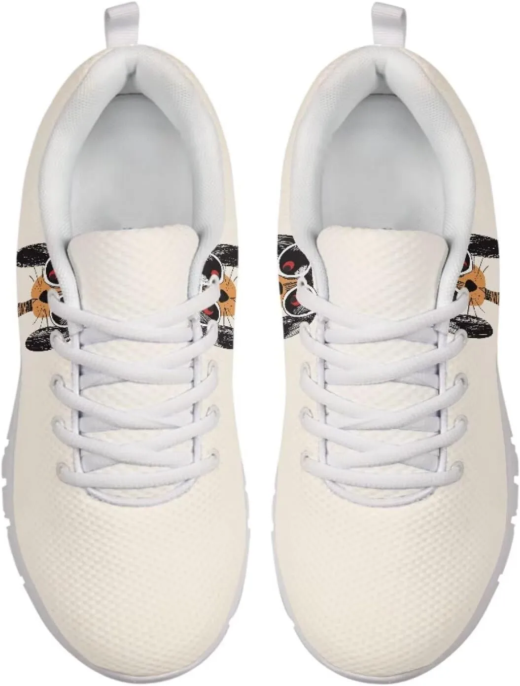 Jeiento Unisex Outdoor Running Shoes - White With Multicolor - Women, Men, Teenager - Non Slip, Breathable, Flexible - Running, Workouts - Casual, Spring, Summer, Fall