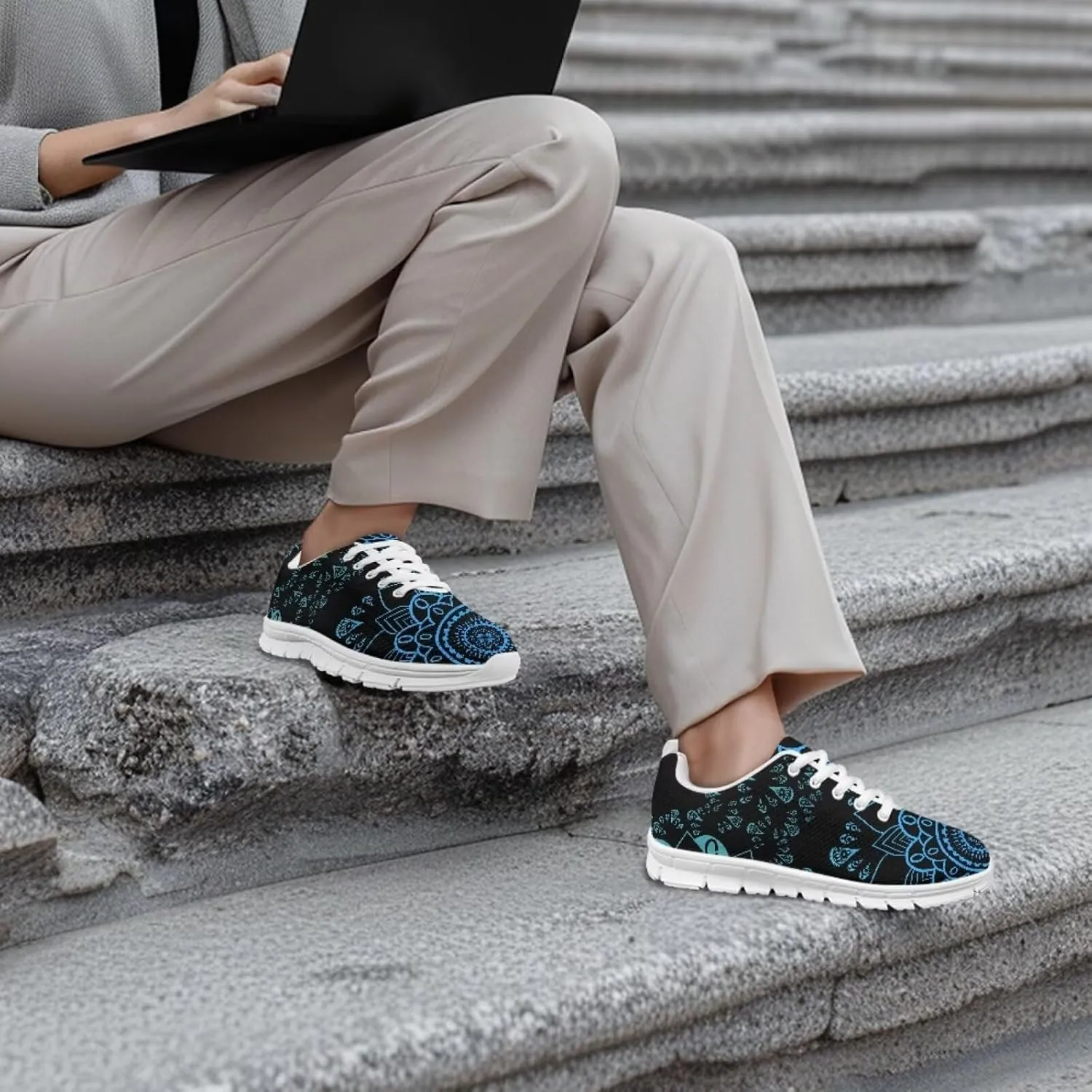 Jeiento Walking Shoes for Men Women Fashion Lightweight Breathable Running Shoes Sport Athletic Tennis Shoes
