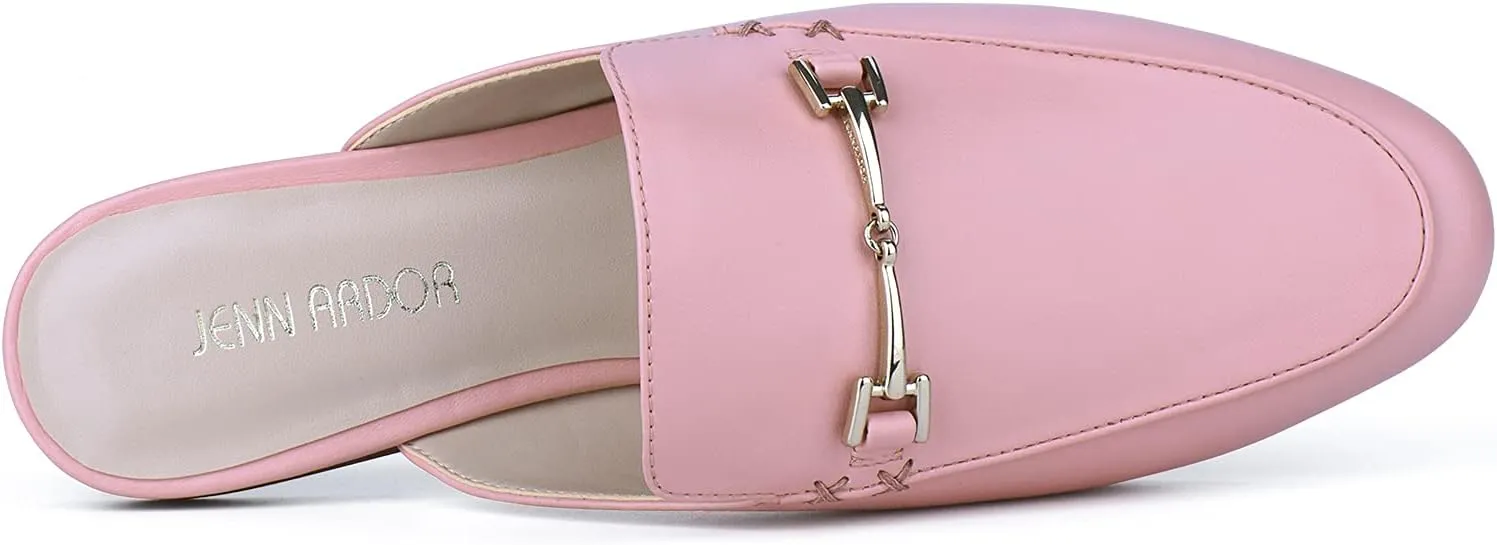 JENN ARDOR Mules for Women Flats Backless Loafers Shoes Slip On Slippers Pointed Toe Low Heel Work Slides Womens Mules Casual Shoes