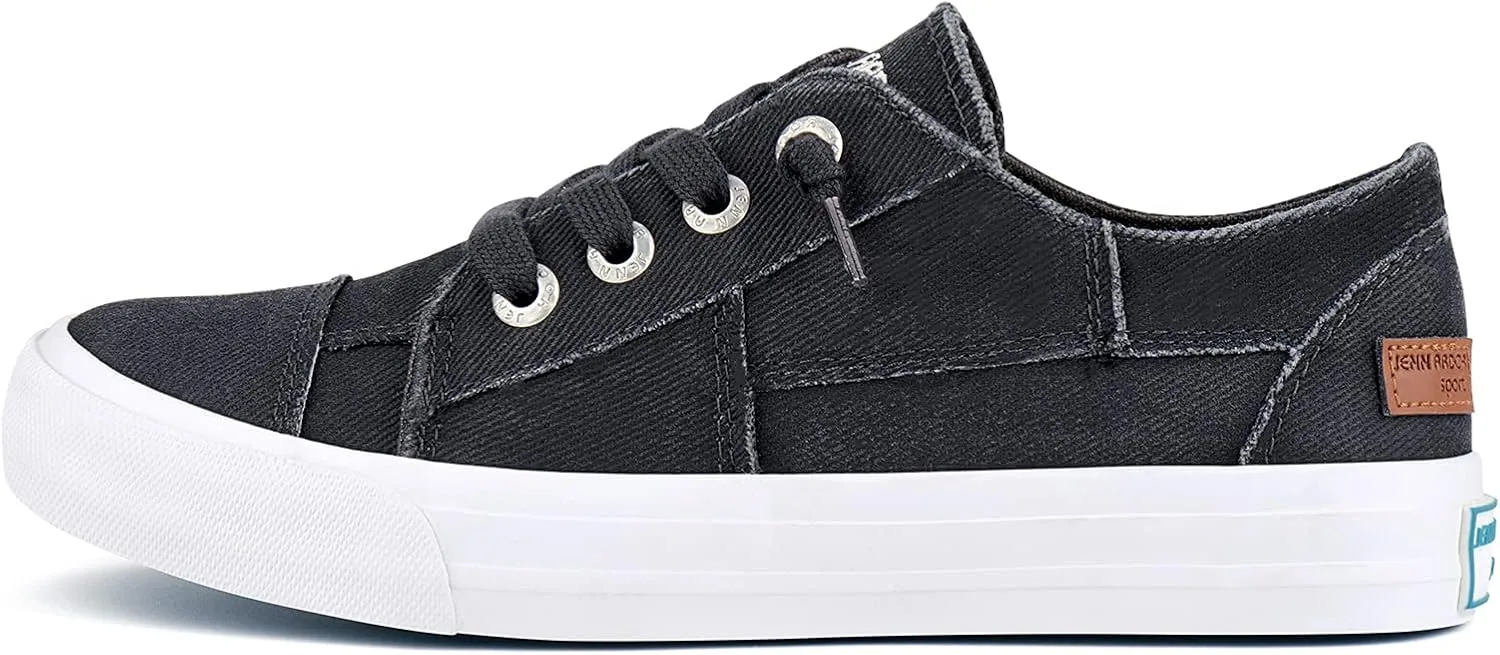 JENN ARDOR Womens Slip On Sneakers Low Tops Canvas Shoes for Women Casual Tennis Shoes Play Sneakers Fashion Shoes
