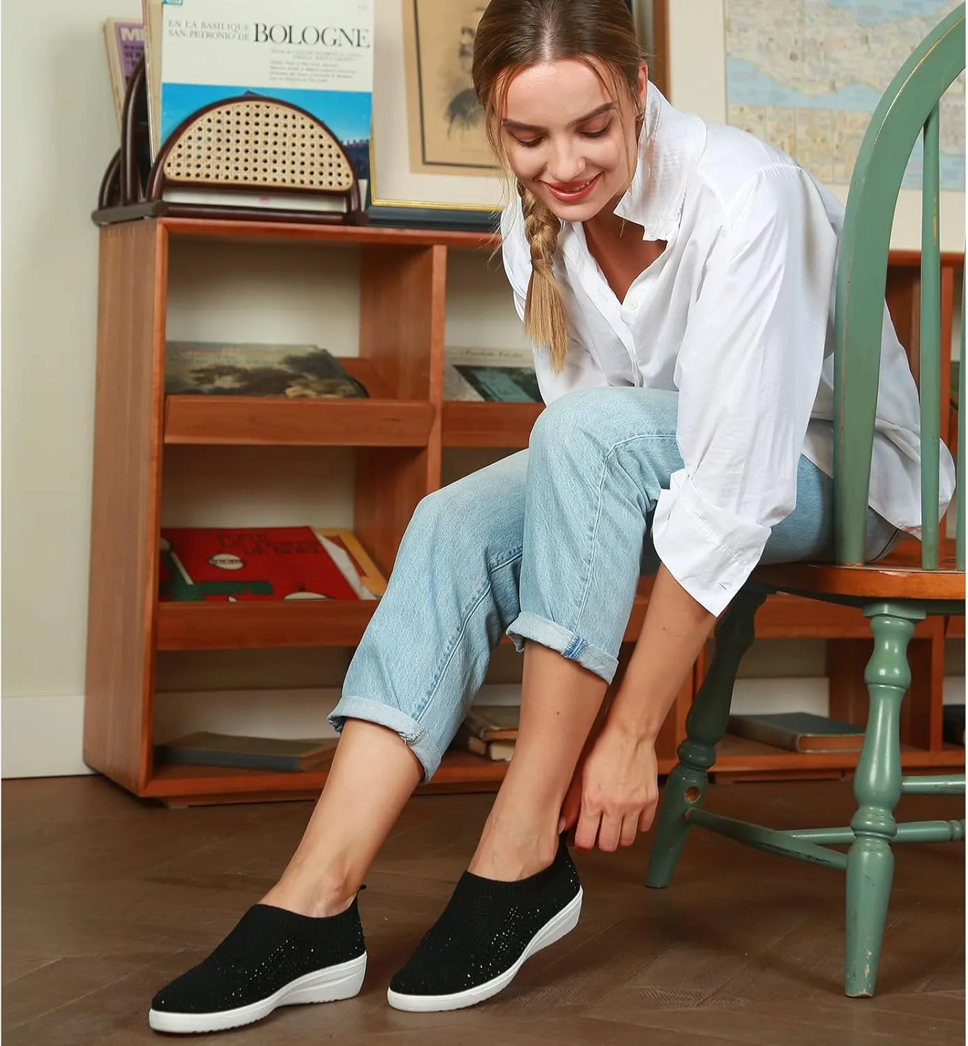 JENN ARDOR Womens Slip Ons Sneaker Shoes Mesh Knit Casual Walking Shoes Breathable Lightweight Fashion Sock Sneakers