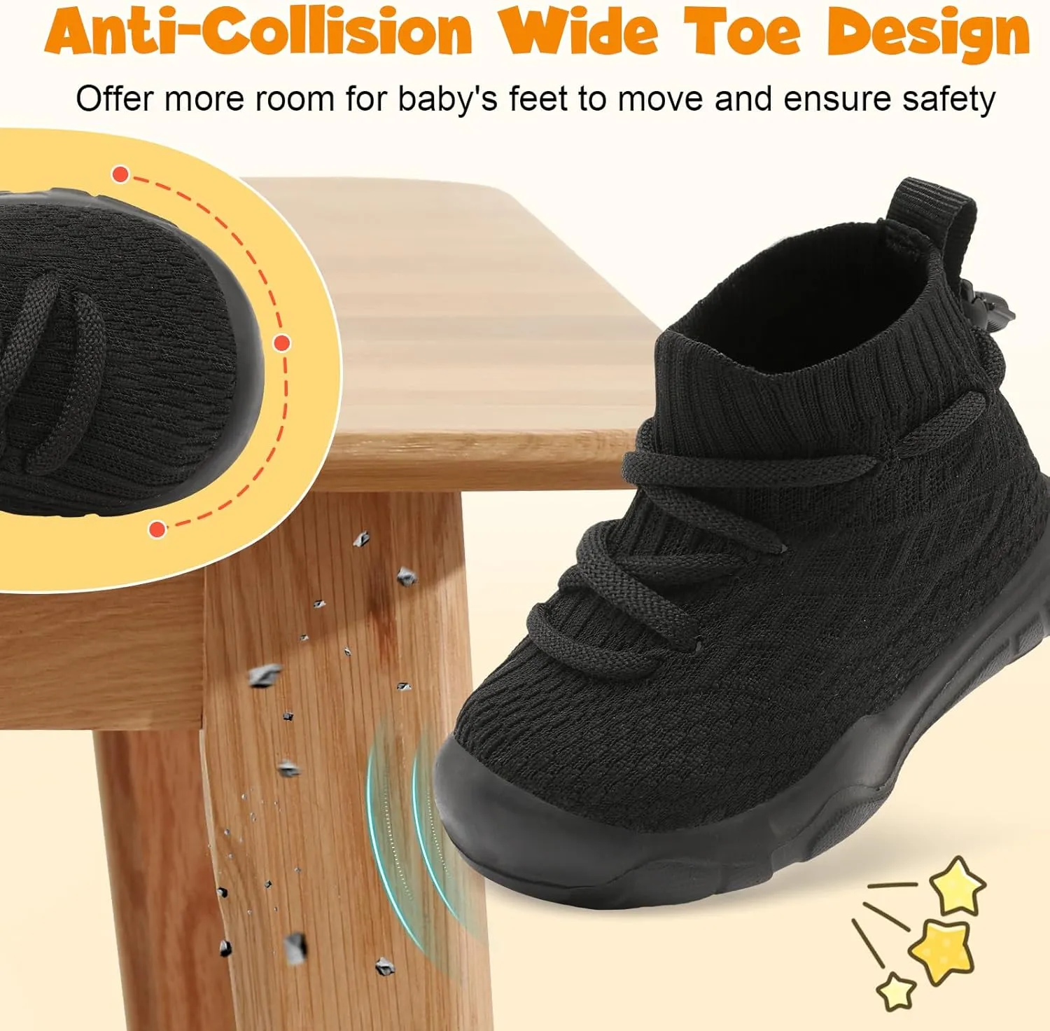 JIASUQI Toddler Shoes High Top Sneakers for Boys Girls Barefoot Wide Walking Tennis Shoes
