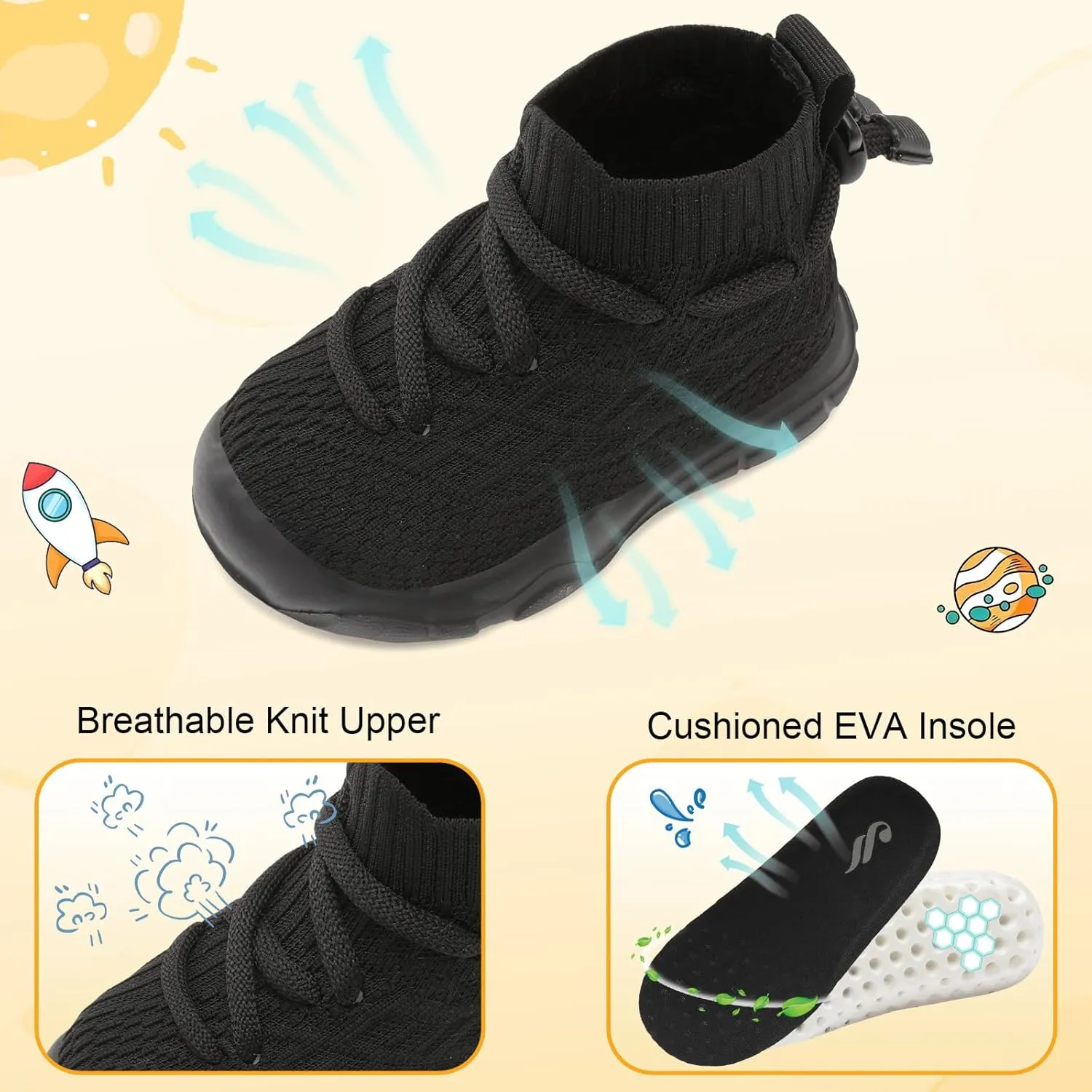 JIASUQI Toddler Shoes High Top Sneakers for Boys Girls Barefoot Wide Walking Tennis Shoes