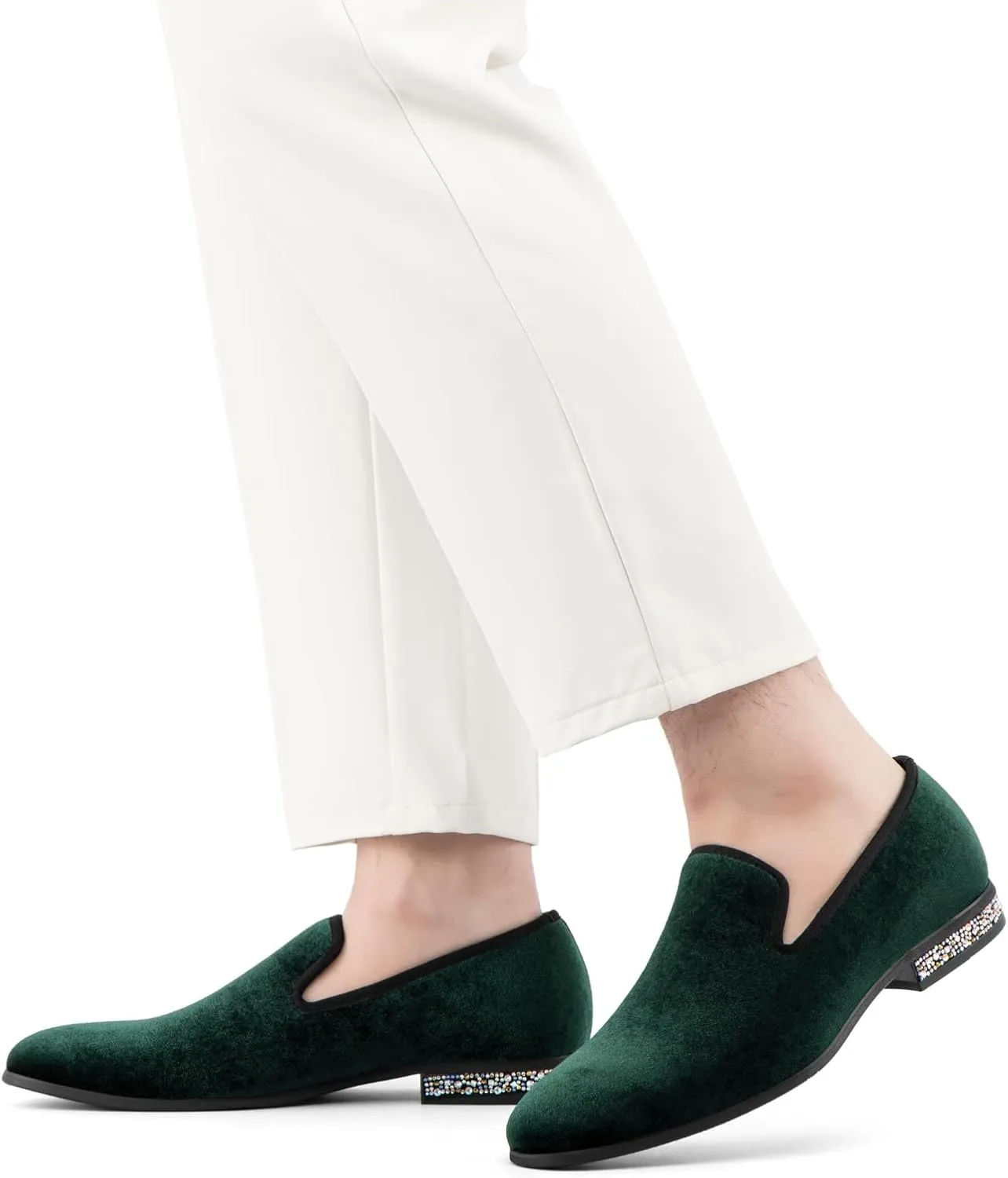 JITAI Men's Drill Fashion Casual Dress Slip-On Loafers for Wedding, Prom, Party & Tuxedo Events