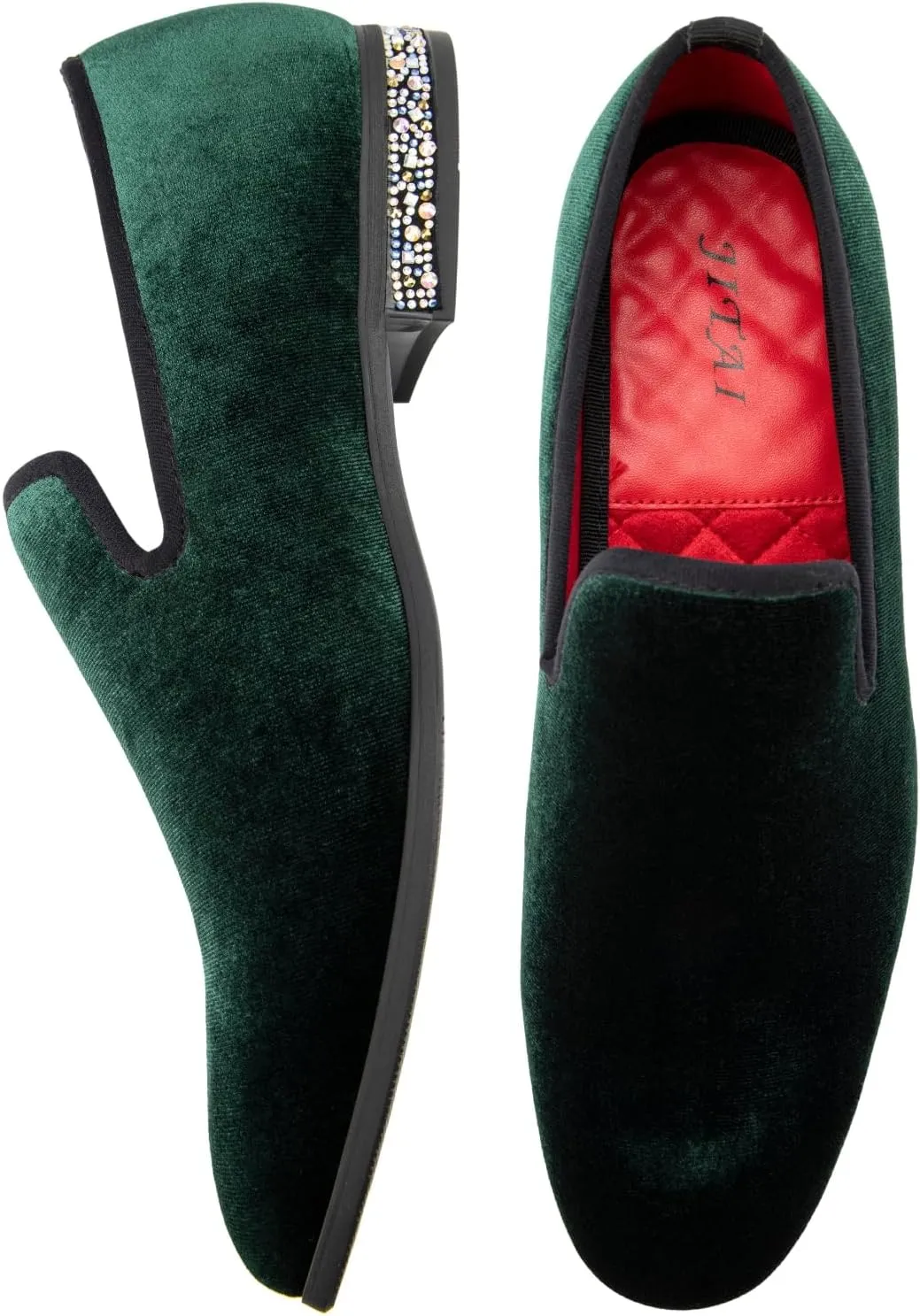 JITAI Men's Drill Fashion Casual Dress Slip-On Loafers for Wedding, Prom, Party & Tuxedo Events