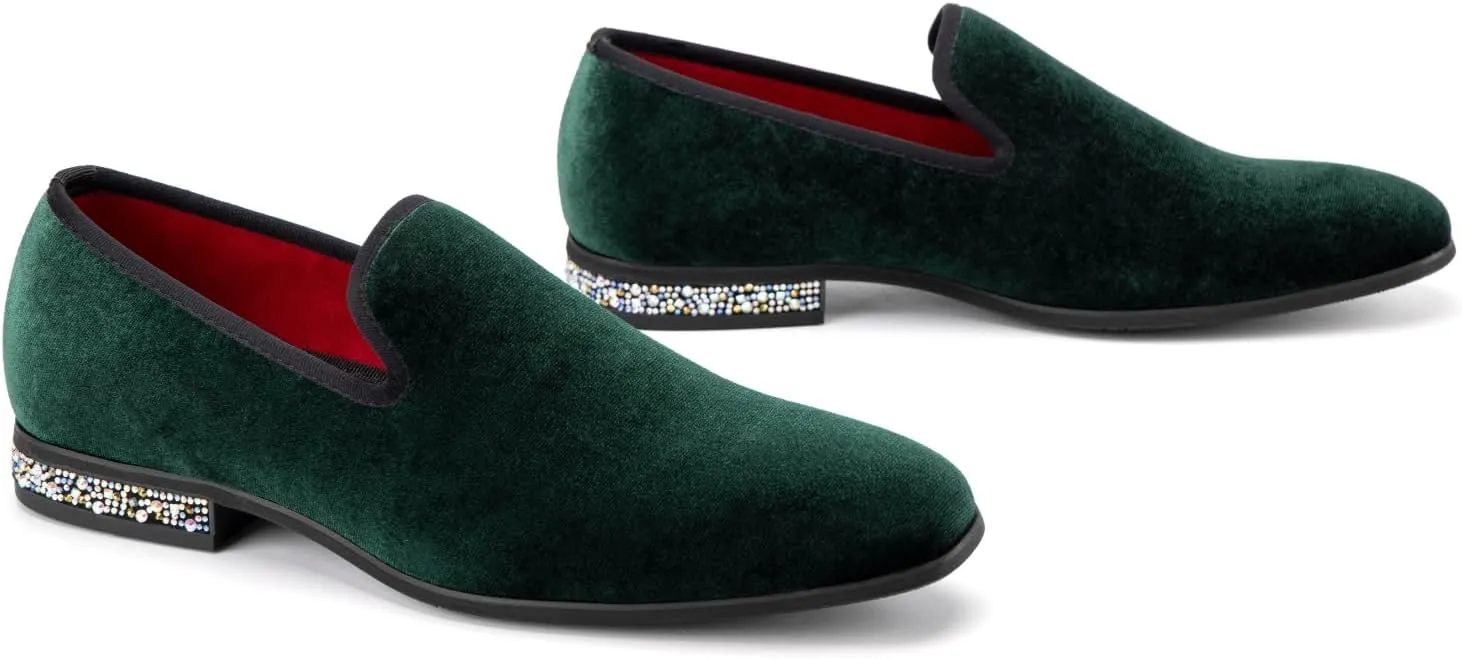 JITAI Men's Drill Fashion Casual Dress Slip-On Loafers for Wedding, Prom, Party & Tuxedo Events