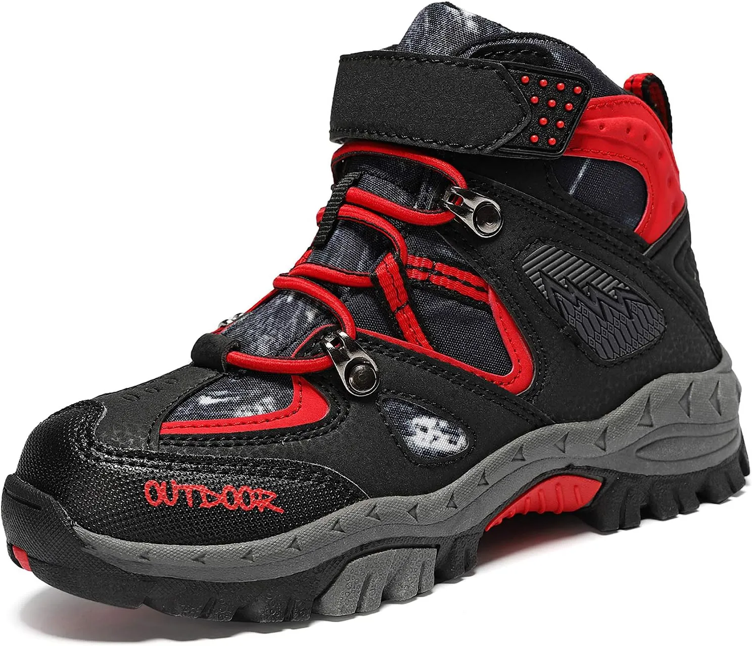 JMFCHI Kids Hiking Boots Boys Girls Outdoor Walking Climbing Sneaker Comfortable Non-slip Snow Shoes Hiker Boot Antiskid Steel Buckle Sole