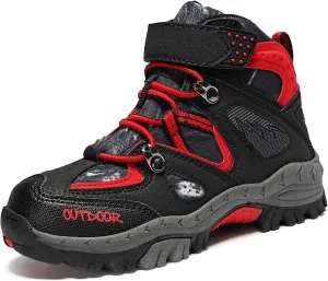 JMFCHI Kids Hiking Boots Boys Girls Outdoor Walking Climbing Sneaker Comfortable Non-slip Snow Shoes Hiker Boot Antiskid Steel Buckle Sole