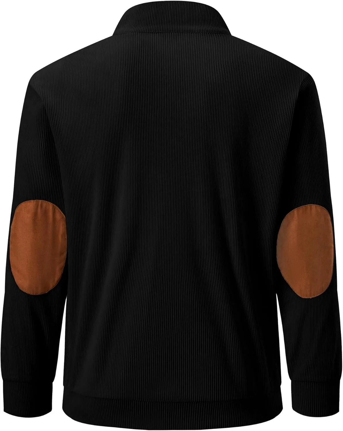 JMIERR Men's Corduroy Sweatshirt Casual Long Sleeve Stand Collar Button Pullover Sweatshirts with Pockets