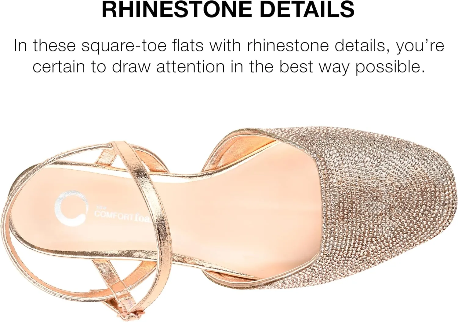 Journee Collection Womens Metallic Rhinestone Slingbacks
