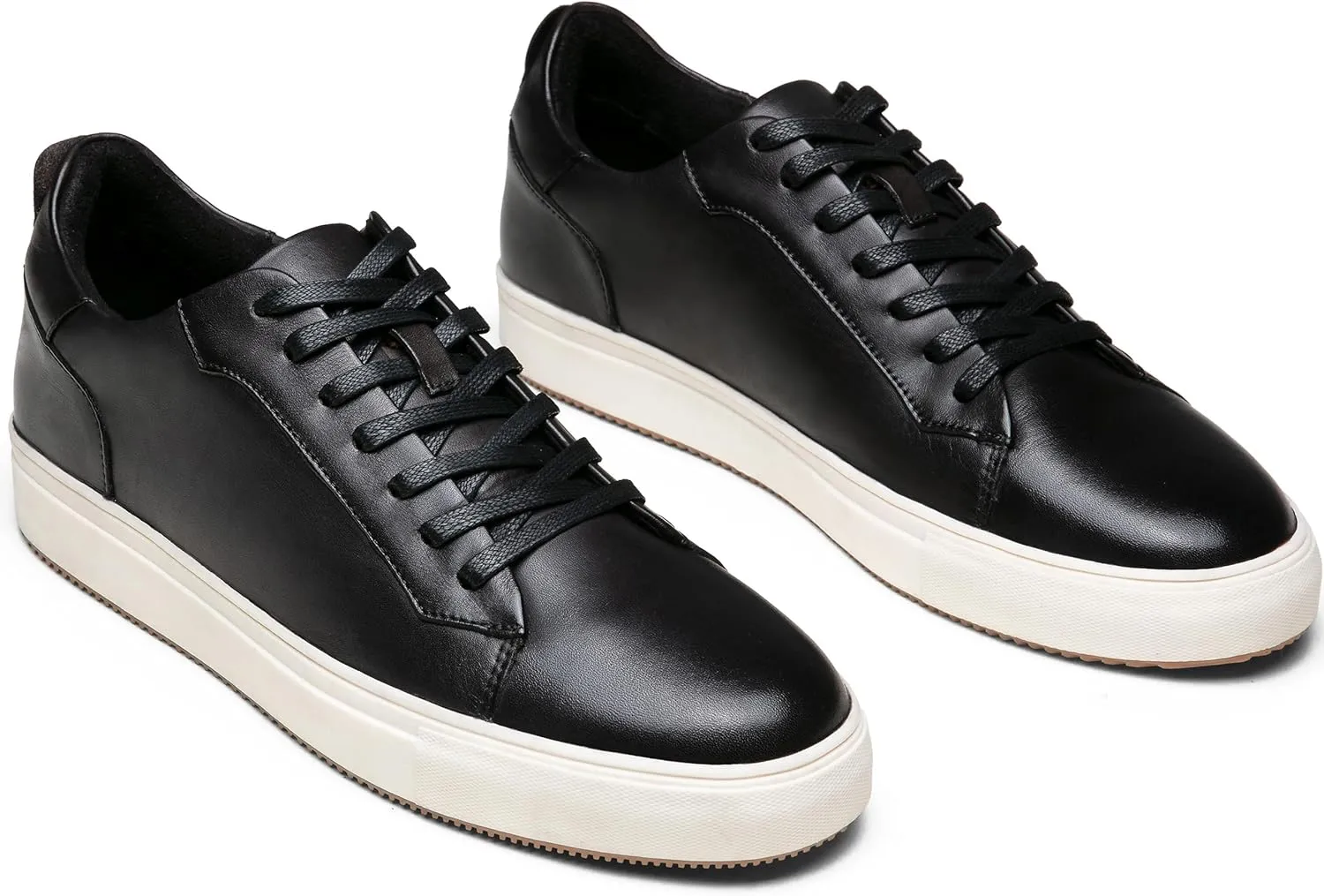 Jousen Men’s Fashion Sneakers Polished Leather Mens Dress Sneakers Stylish Retro Mens Business Casual Shoes