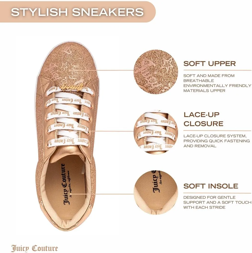 Juicy Couture Girls Shoes Walking Sneaker Fashion Casual Tennis Shoes for Big & Little Kids