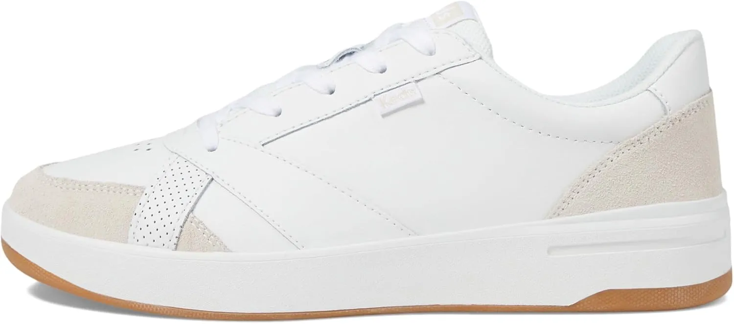 Keds The Court Lace-Up Sneakers for Women - Leather Upper - Suede Overlays - EVA Insole - Rubber Outsole
