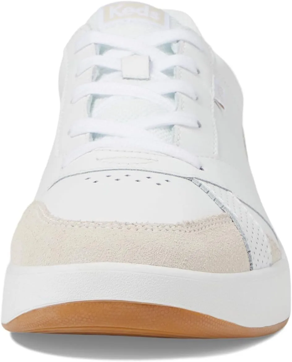 Keds The Court Lace-Up Sneakers for Women - Leather Upper - Suede Overlays - EVA Insole - Rubber Outsole