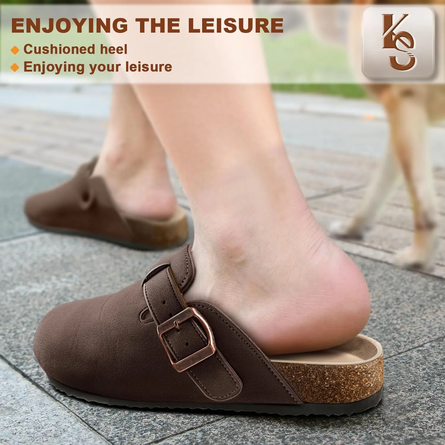 KEMISANT Men Clogs-Comfortable Suede Mules Slippers Sandals Nurse Potato Shoes Unisex-Cushioned Cork-Footbed