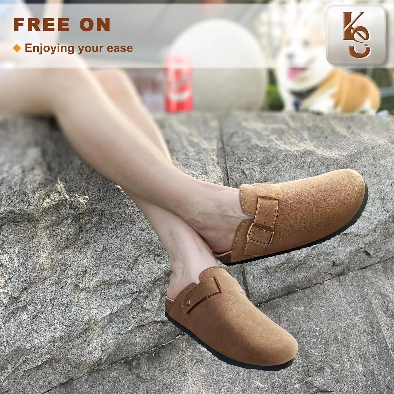 KEMISANT Men Clogs-Comfortable Suede Mules Slippers Sandals Nurse Potato Shoes Unisex-Cushioned Cork-Footbed