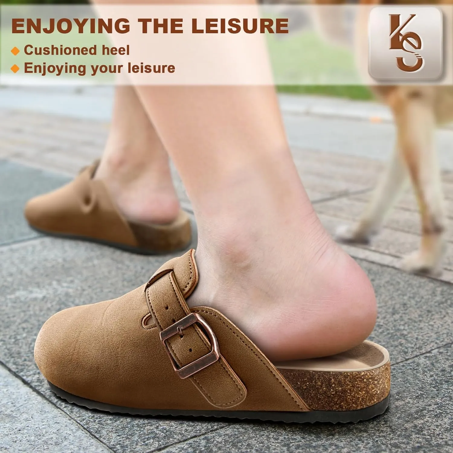 KEMISANT Men Clogs-Comfortable Suede Mules Slippers Sandals Nurse Potato Shoes Unisex-Cushioned Cork-Footbed