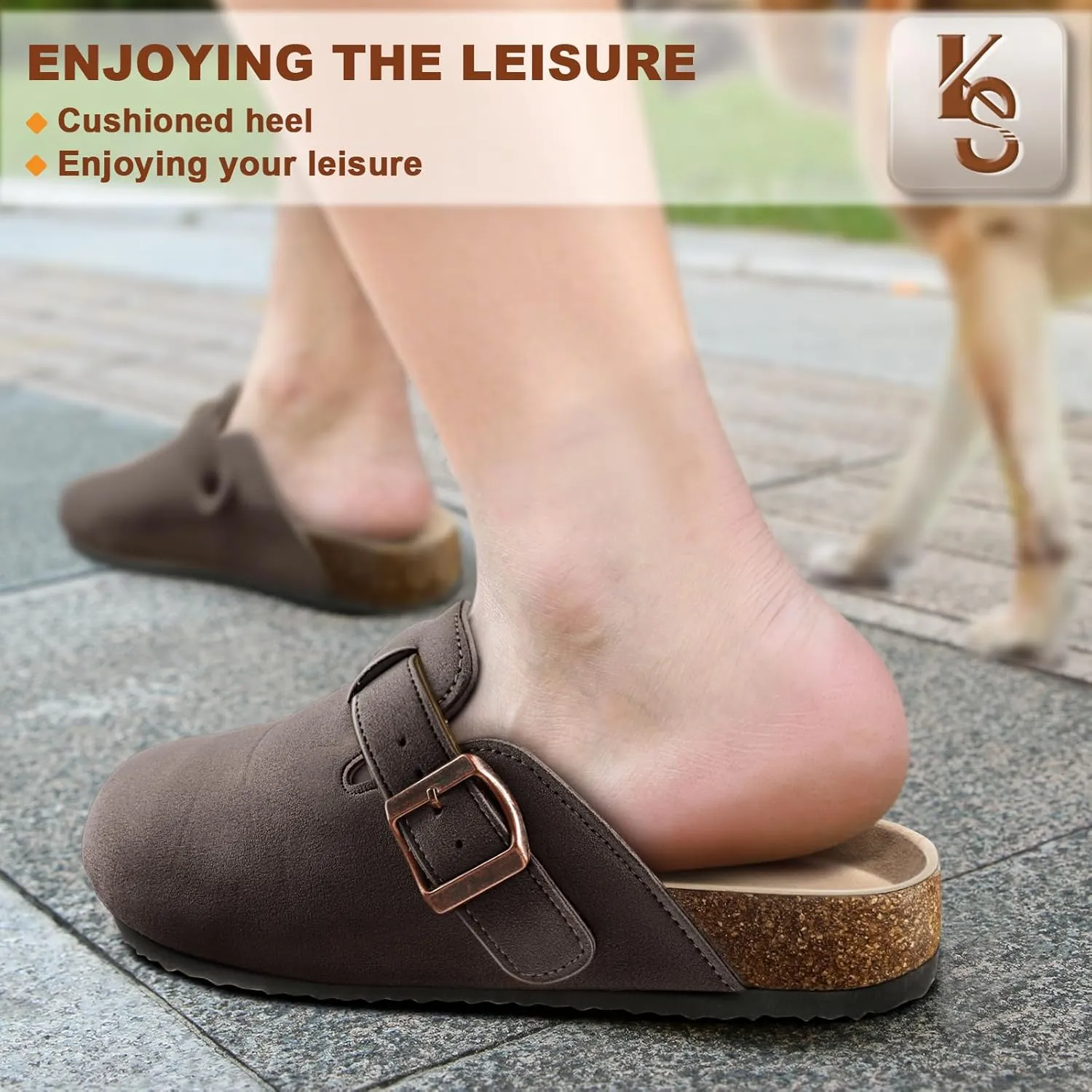 KEMISANT Men Clogs-Comfortable Suede Mules Slippers Sandals Nurse Potato Shoes Unisex-Cushioned Cork-Footbed