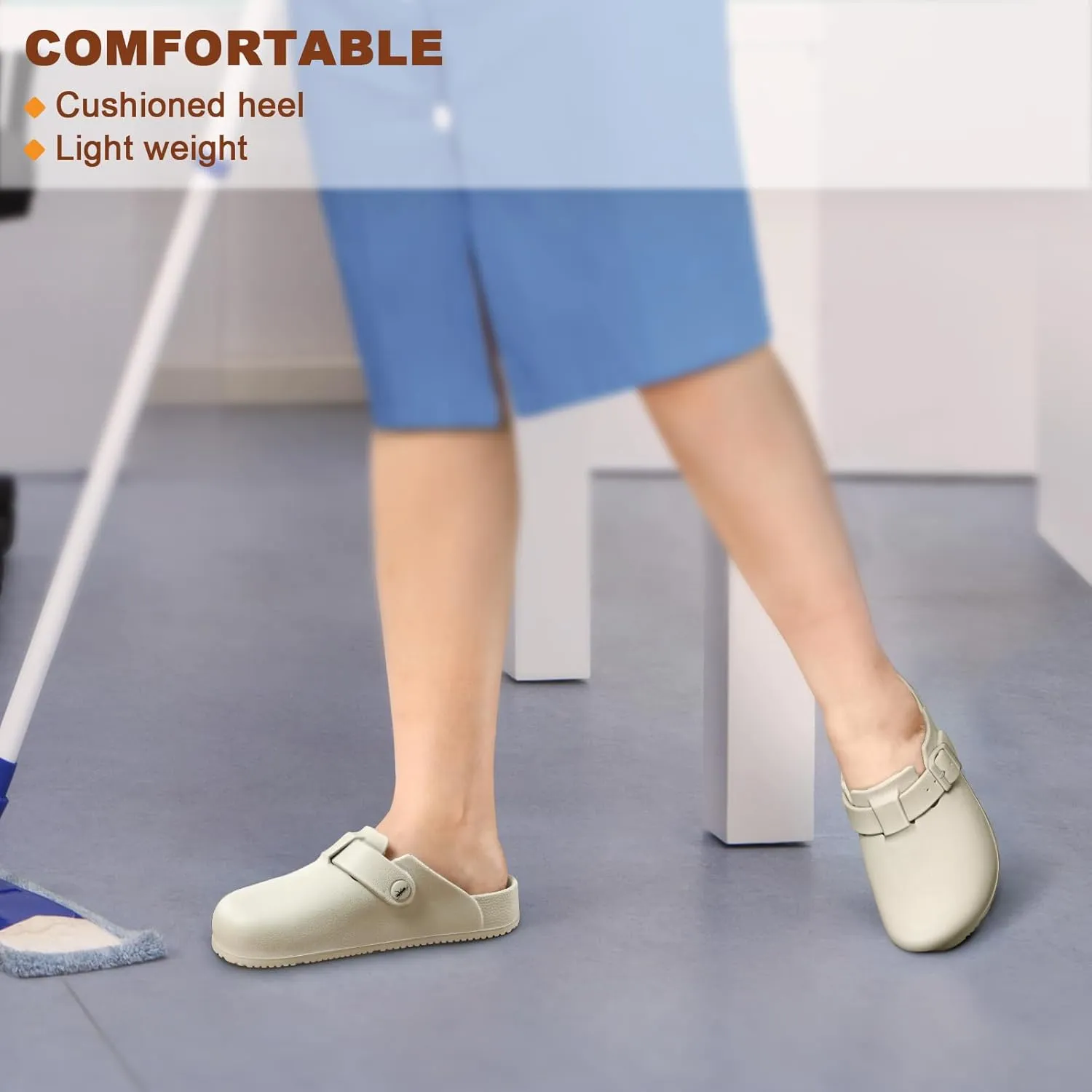 KEMISANT Women Clogs,Comfortable Mules Sandals Slippers Nurse Garden Shoes Unisex for Men Cushioned Support