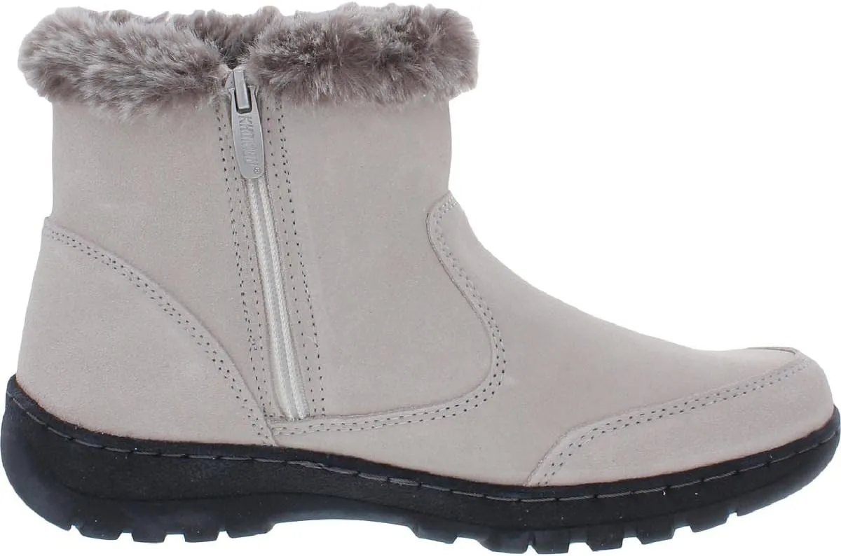 Khombu Women's Winter Snow Boots Warm Ankle Booties Lightweight with Zipper Outdoor Indoor Easy Walking Shoes Boot