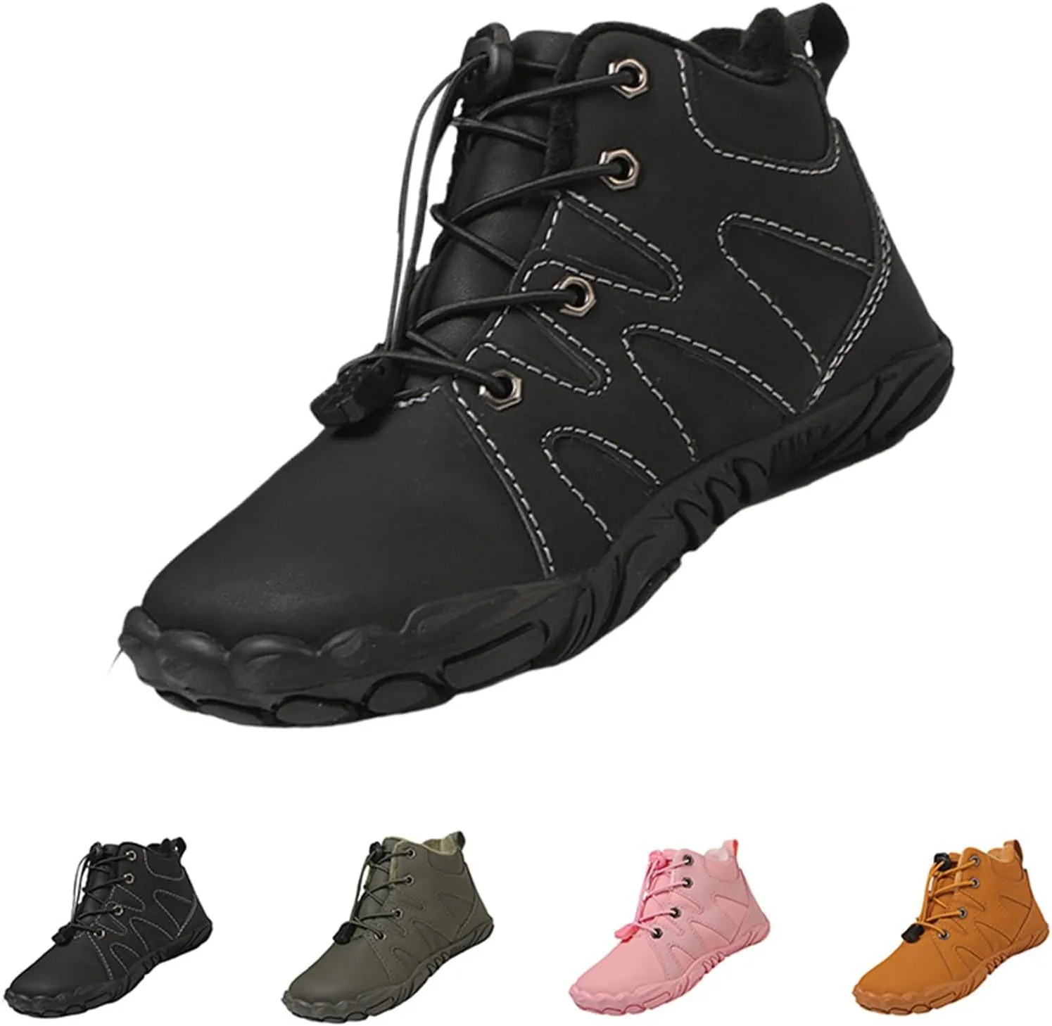 Kids 𝐖aterproof Barefoot Boots Boys Girls Winter Warm Winter Shoes Boots Wide Toe Highly Elastic Non-Slip Shoes