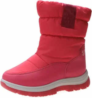 Kids 𝐖aterproof Snow Boots Girls Boys Insulated Warm Fleece Lined Winter Mid Calf Thickened Shoes for Outdoor