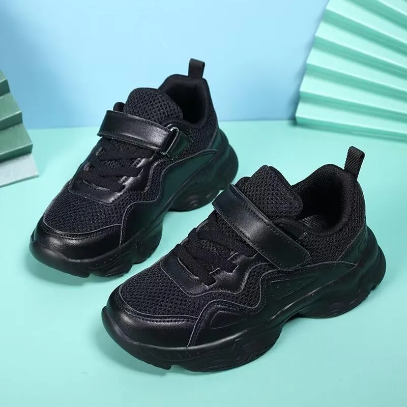 Kids Boy Girl PU Leather Casual Sneakers for Sport Walking Running School