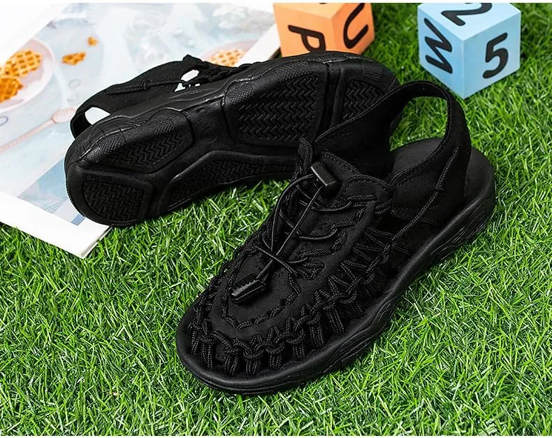 Kid's Rope Sandals for Boy's & Girl's Summer Closed Toe Sandals Outdoor Beach Sports Sandal Water Lightweight Woven Shoes