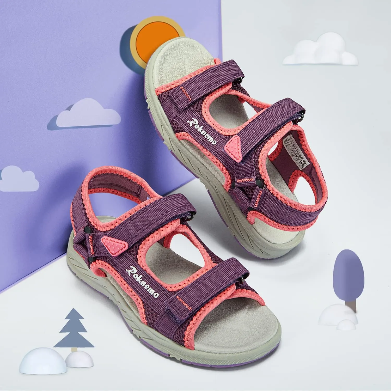 Kids Sandals Boys Girls Athletic Sports Summer Sandals Unisex Open Toe Water Shoes for Beach Hiking Outdoors (Little Kids/Big Kids)