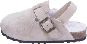 Kids Suede Clogs Toddler Clogs Boys Girls Sandals Cork Adjustable Buckle Mules