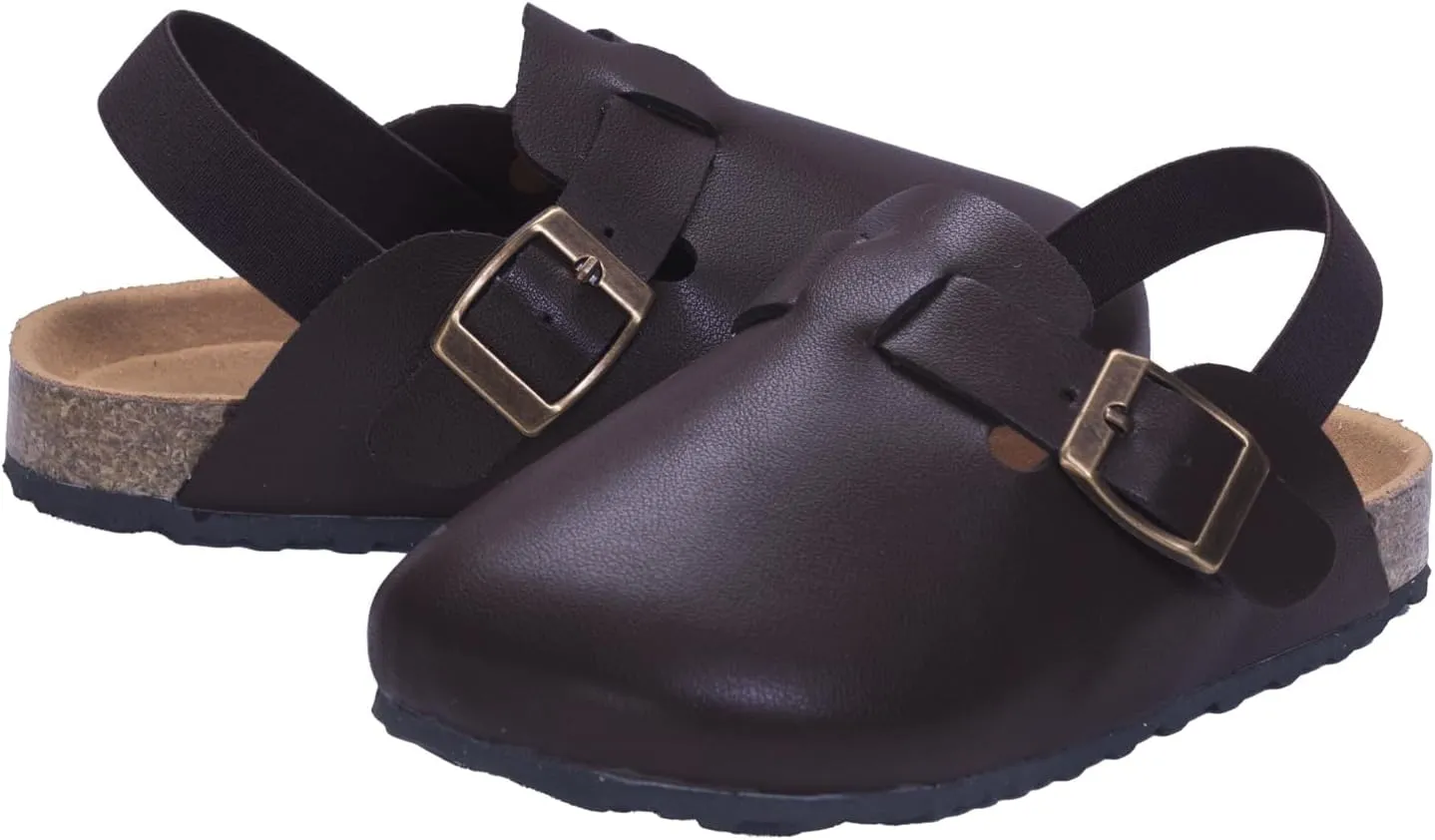 Kids Suede Clogs Toddler Clogs Boys Girls Sandals Cork Adjustable Buckle Mules