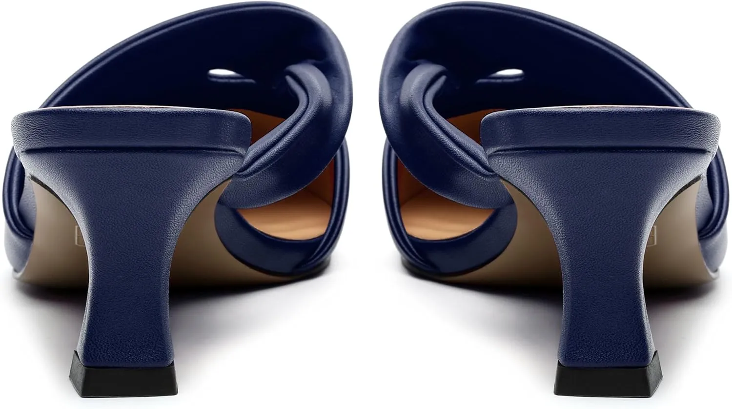 Kitten Heel Mules for Women, Trendy Square Toe Dress Party Slip on Slides Backless Dress Sandals Matte Kitten Low Heel Mules Shoes 2 Inch