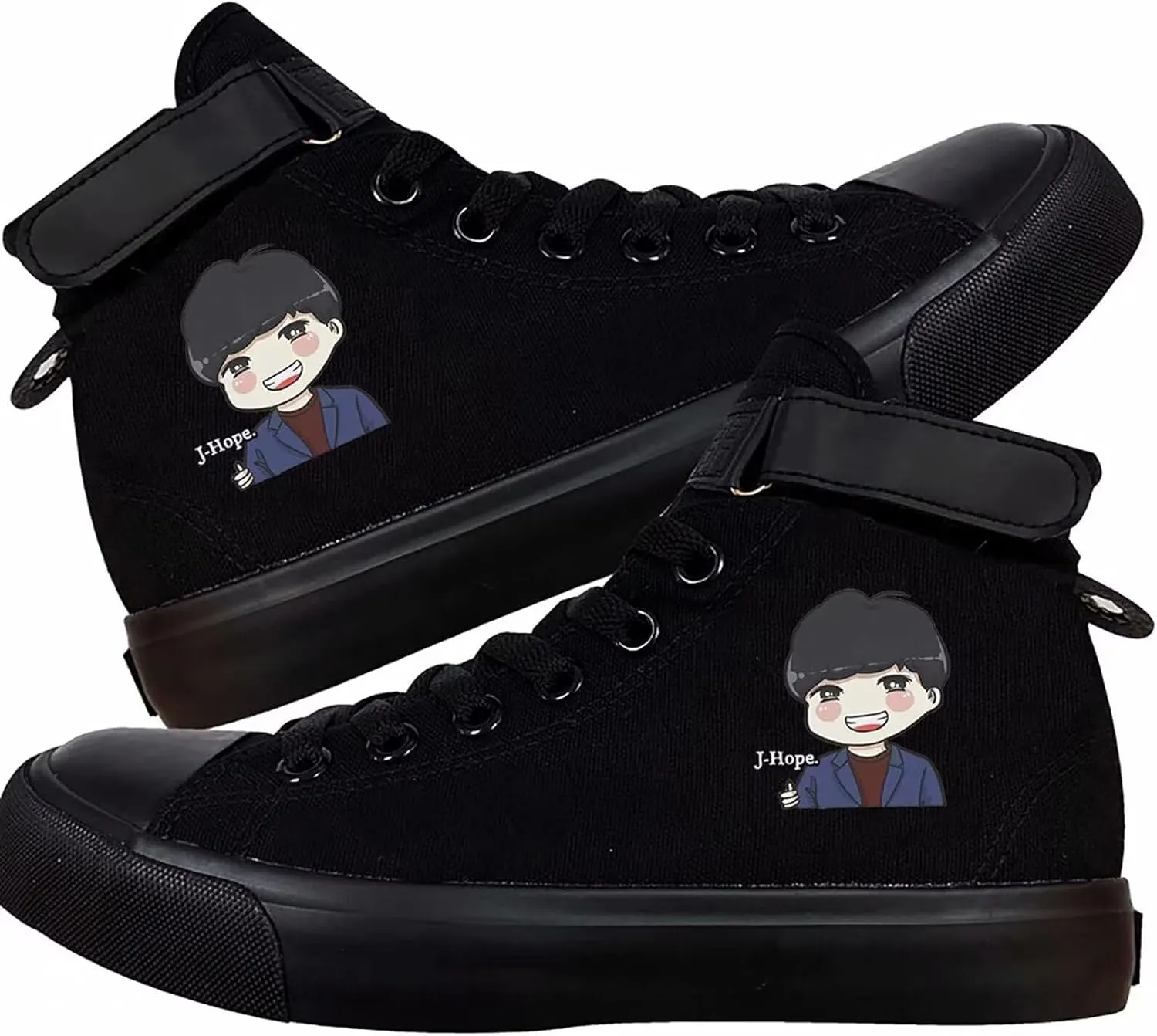 Kpop Album Dynamite Merch Jungkook Shoe Cartoon Image Jimin Sneakers J-Hope Rap Monster Jin SUGA V High-Top Canvas Shoes