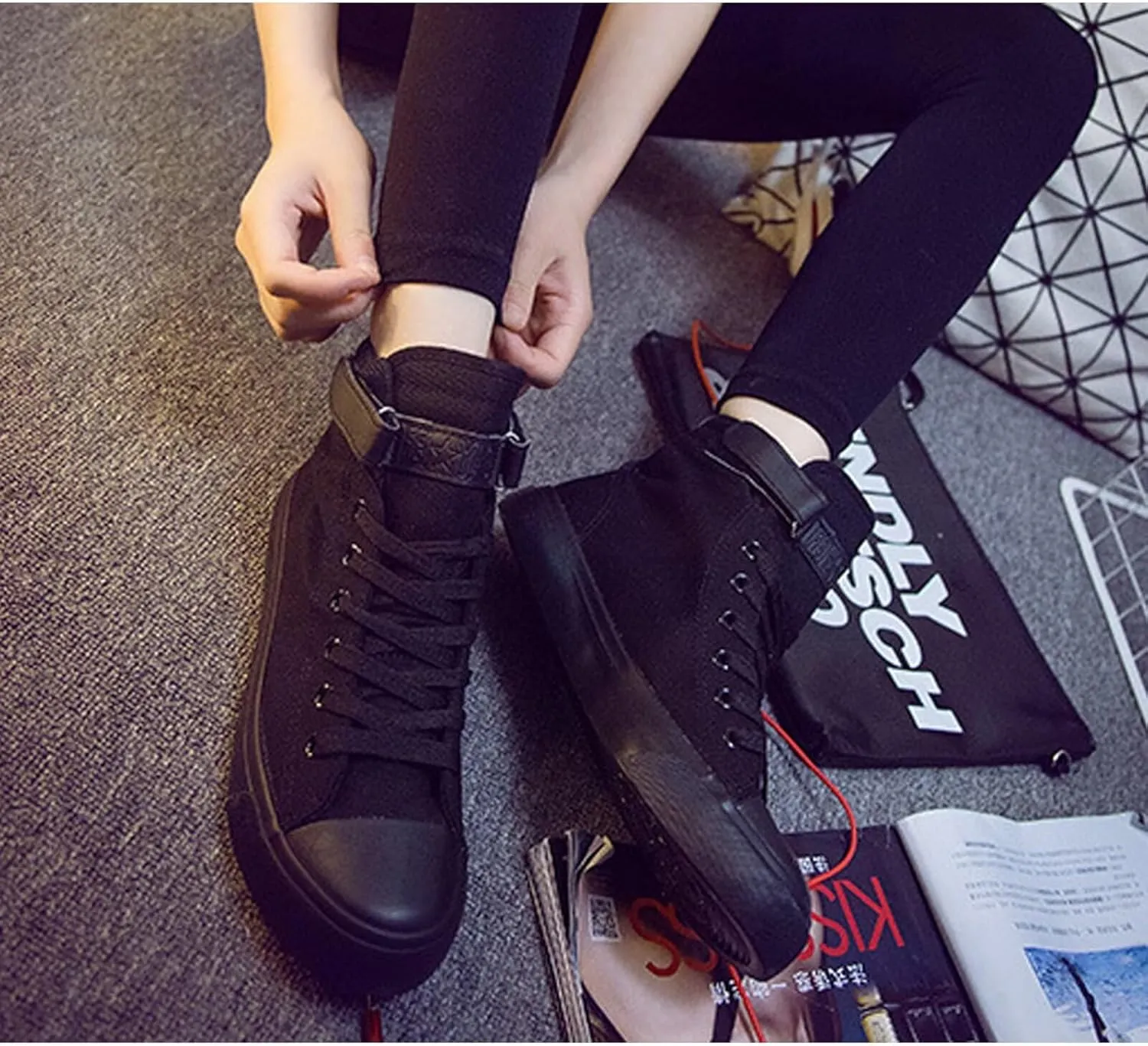 Kpop Album Dynamite Merch Jungkook Shoe Cartoon Image Jimin Sneakers J-Hope Rap Monster Jin SUGA V High-Top Canvas Shoes