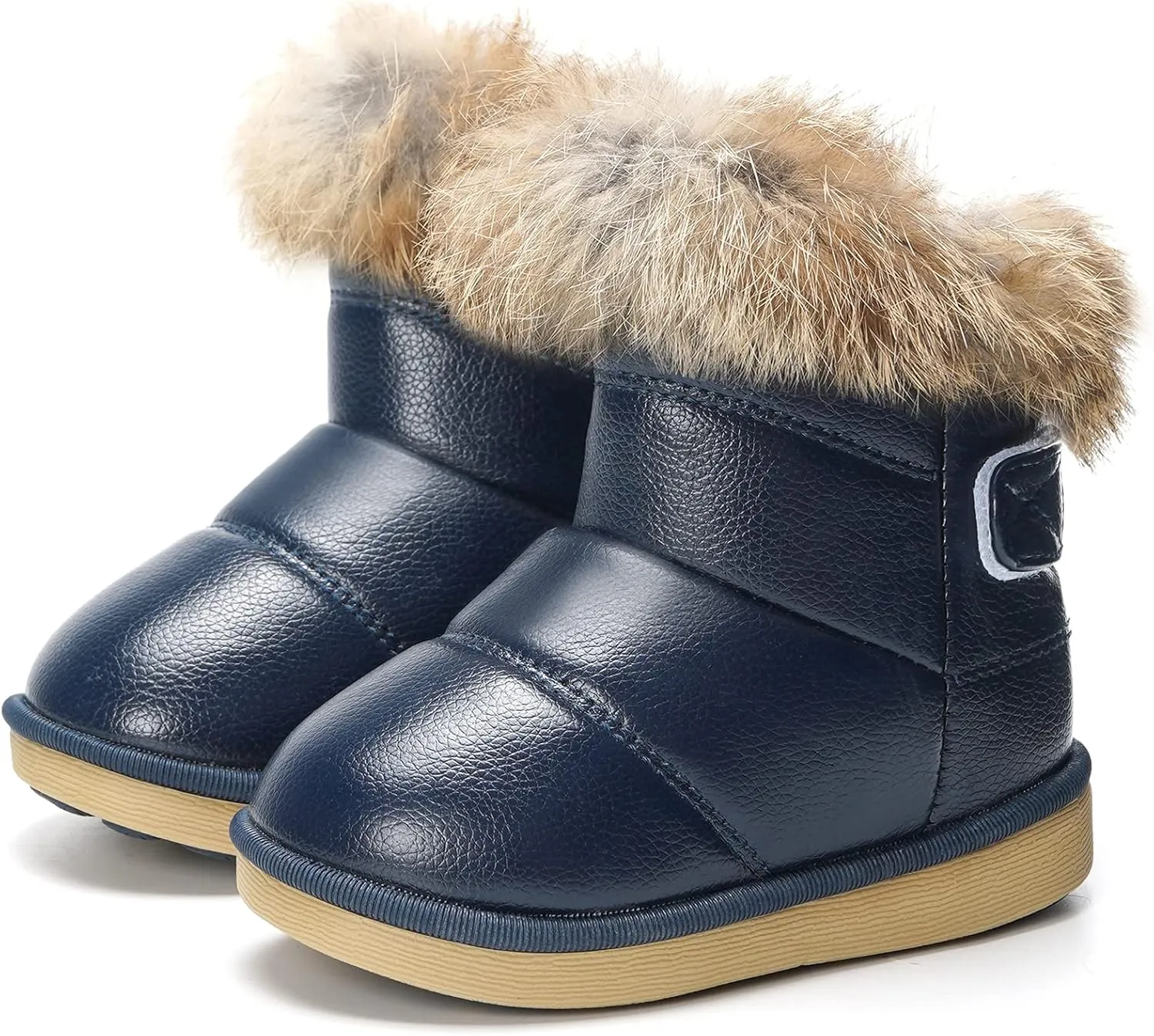 KVbabby Toddler boots Kids Snow Boots Girl's Warm Winter Boots Waterproof Boot PU Leather Non-slip