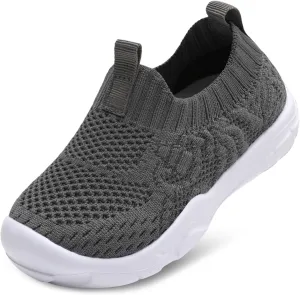 L-RUN Toddler Shoes Barefoot Kids Sneakers Wide Toe Box Boys Girls Tennis Shoes Lightweight Baby Walking Shoes Slip on Shoes
