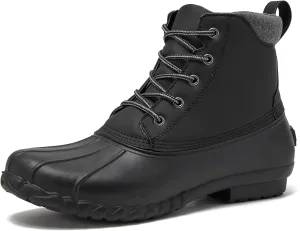 Lands' End Dakota Waterproof Boots for Men - Insulated Warm Mens Duck Boots, Black or Brown, Size 7 to 15, Medium and Extra Wide Width - Winter, Snow or Rain Boots Men