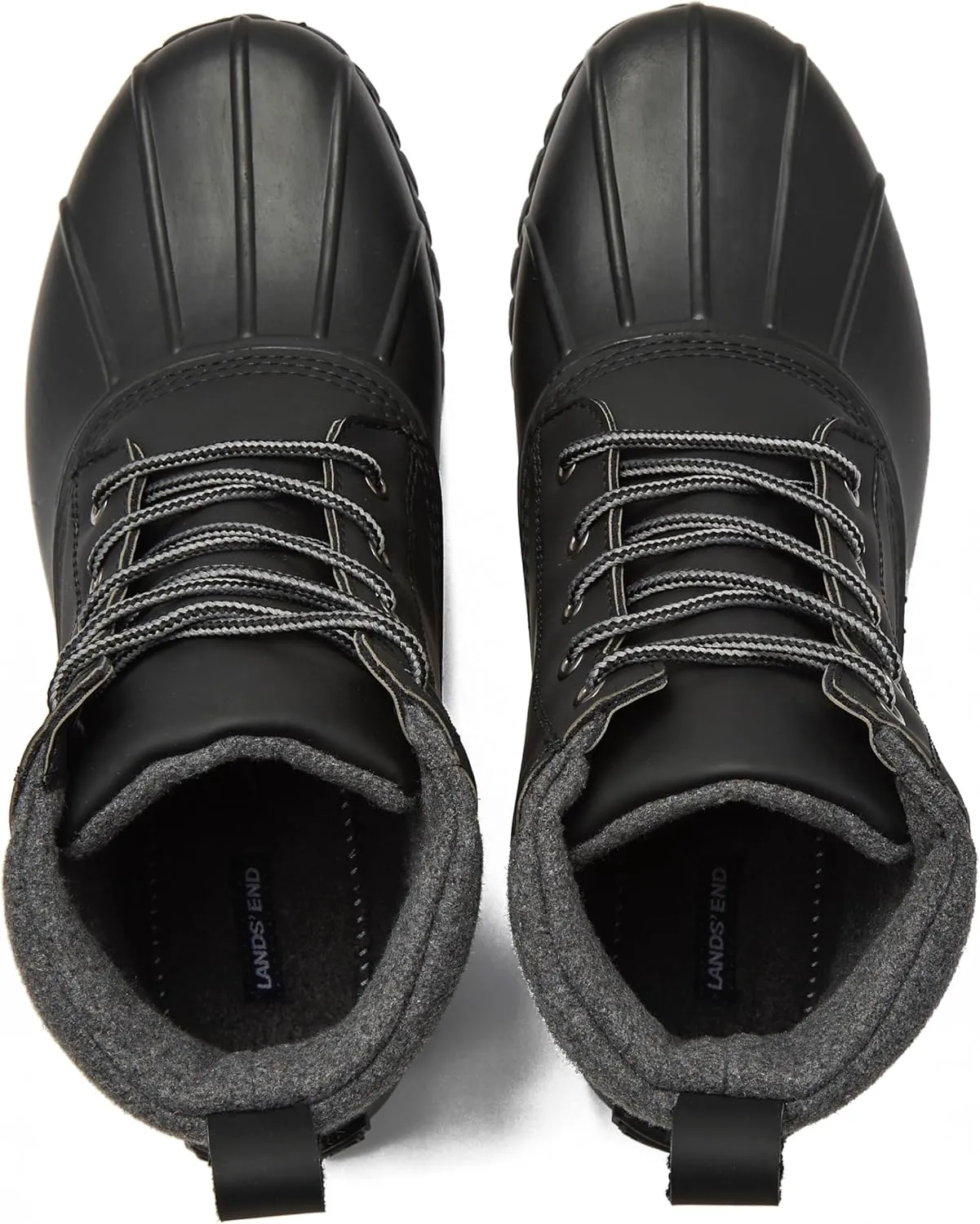 Lands' End Dakota Waterproof Boots for Men - Insulated Warm Mens Duck Boots, Black or Brown, Size 7 to 15, Medium and Extra Wide Width - Winter, Snow or Rain Boots Men