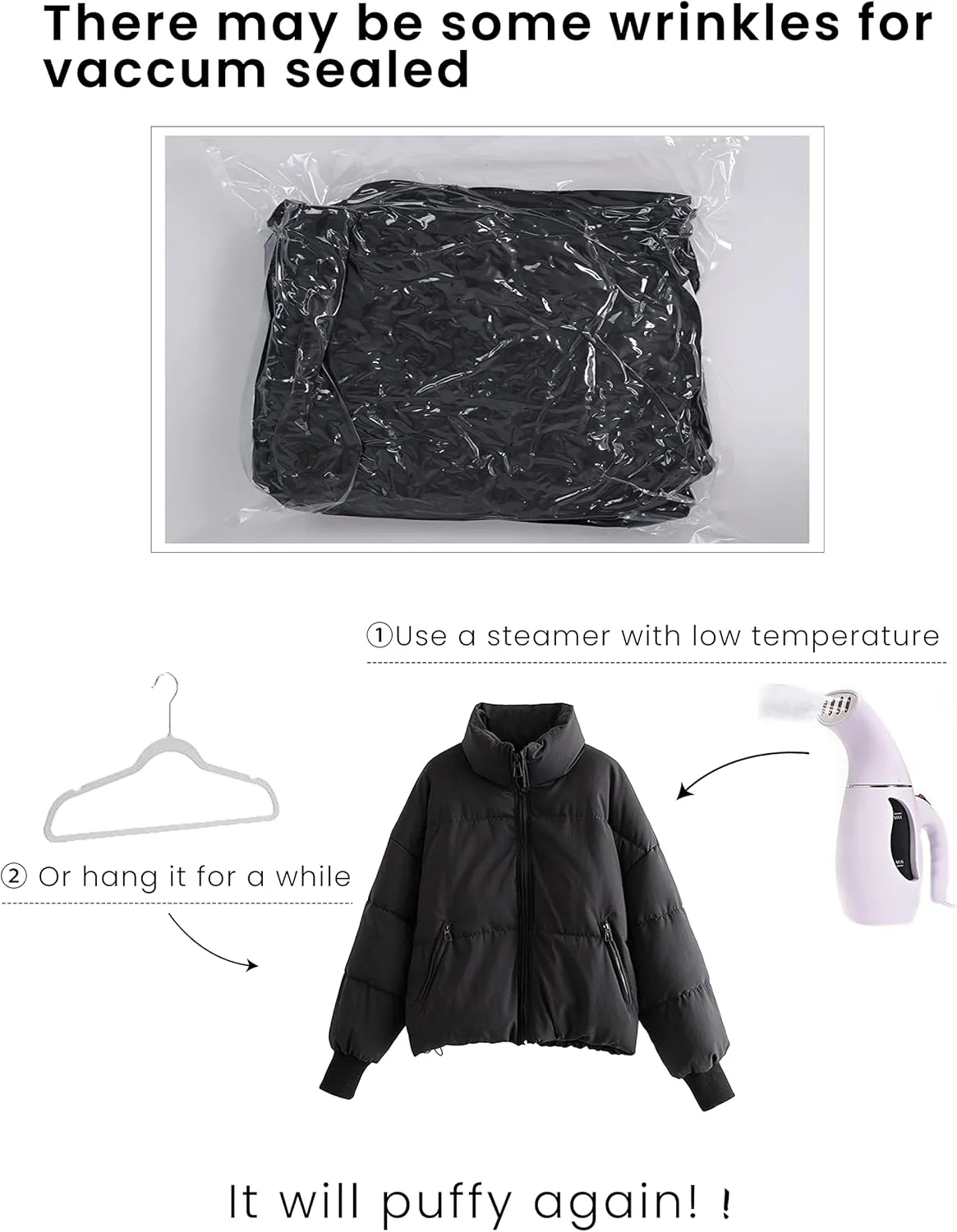 Lianlive Womens Cropped Puffer Jacket Oversized Black Short Puffy Winter Coat