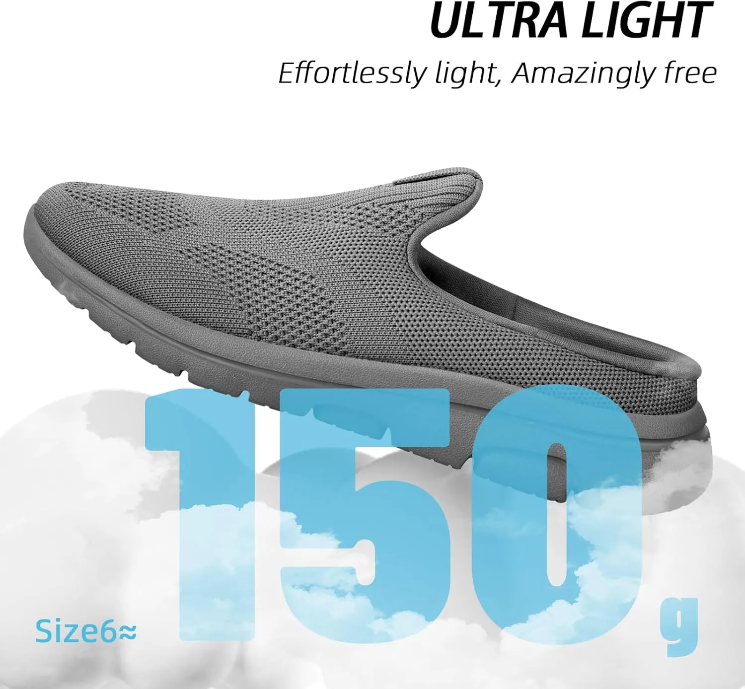 Lightweight Slip On Shoes for Women Comfort Mules Breathable Mesh Walking Slipper