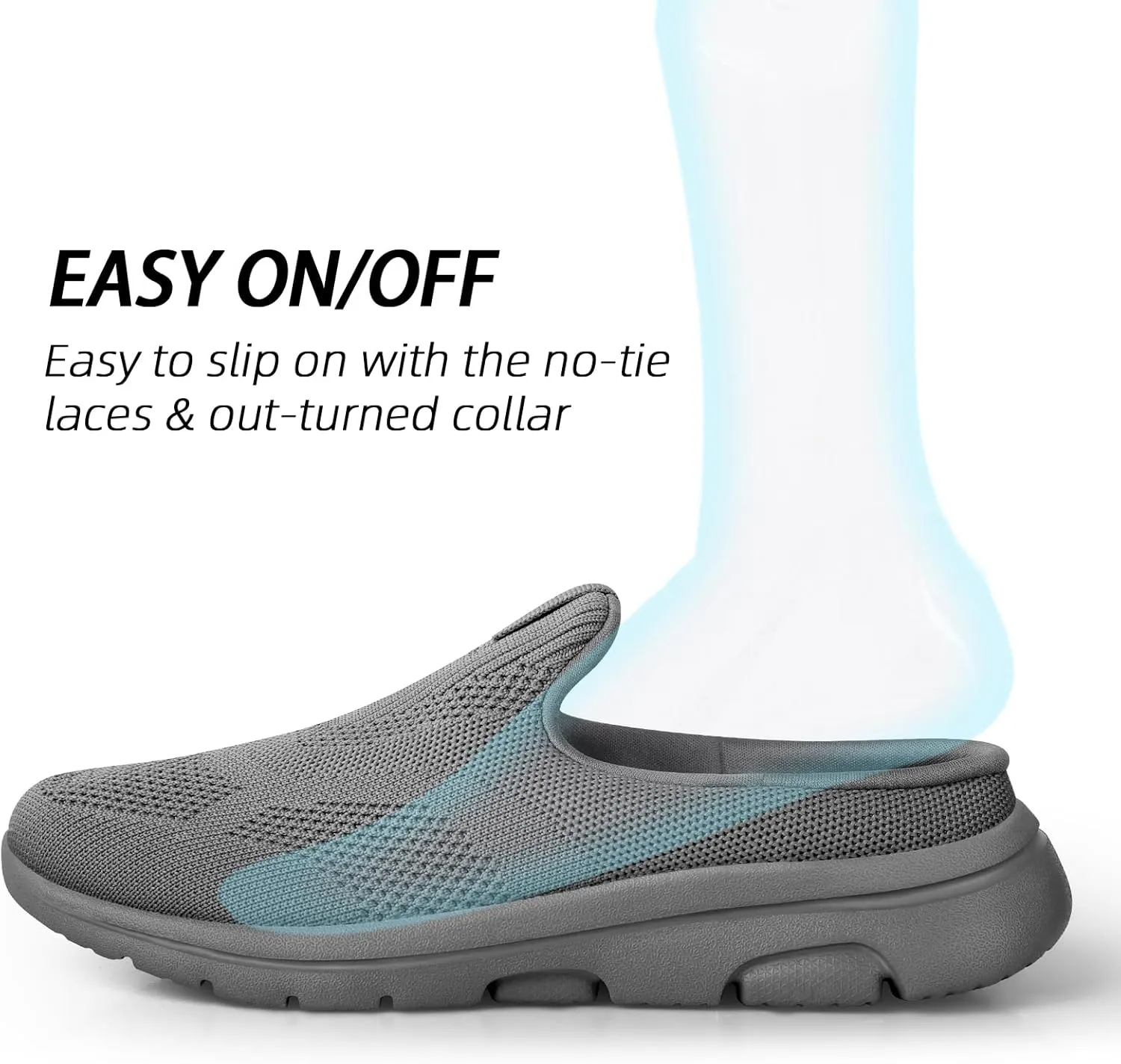 Lightweight Slip On Shoes for Women Comfort Mules Breathable Mesh Walking Slipper