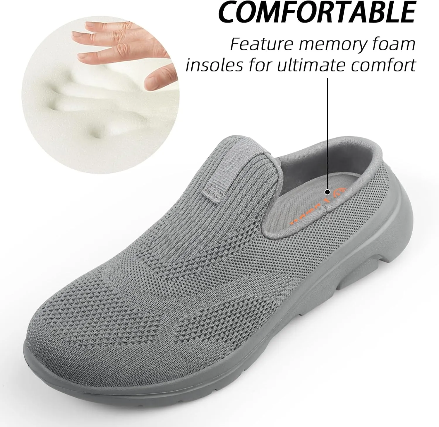 Lightweight Slip On Shoes for Women Comfort Mules Breathable Mesh Walking Slipper