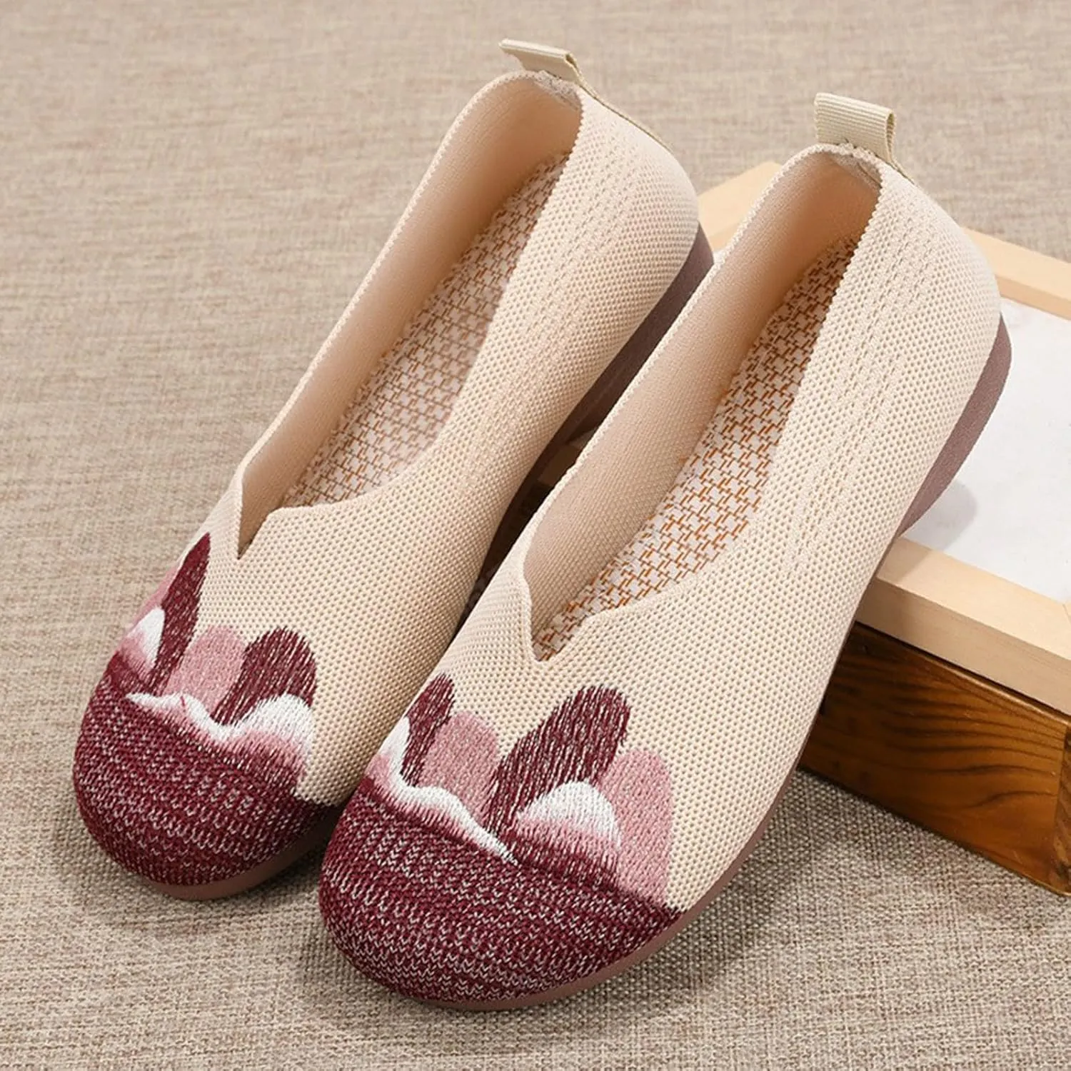 Loafers for Women Comfort Slip On Walking Shoes Knit Dress𝐲 Casual Business Work Flat𝐬 Wide Width Comfortable Sneaker